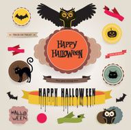 Set of halloween decorative elements N4