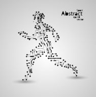 Sport circuit board running man eps10