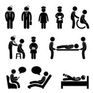 Hospital Doctor Nurse Patient Pictogram