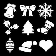 Set Christmas cartoon icons N4