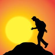 Vector silhouette of man N231