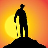 Vector silhouette of man N232