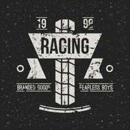 Emblem motorcycle racing club in retro style N4