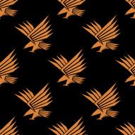 Seamless pattern of a stylized flying eagle