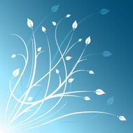Blue and white floral design