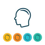 Human Head Icon - Outlines