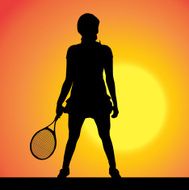Vector silhouette of a woman N2063