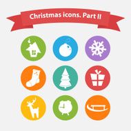Vector Christmas icons in a flat style Part II