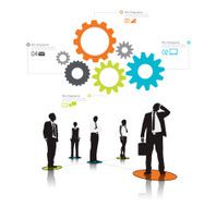 Vector of Connected Business People and Gears N2