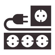Power outlet plug and socket sign