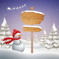 Vector Christmas Design with Snowman N16