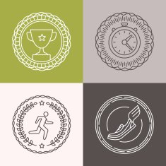 Vector linear runnig badges