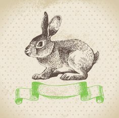 Vintage background with Easter rabbit