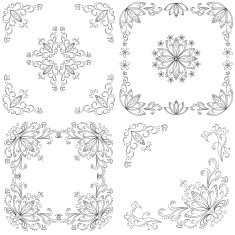 Set abstract floral backgrounds outline