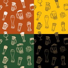Seamless pattern of beer glasses