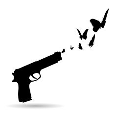 Vector silhouette of a gun N3