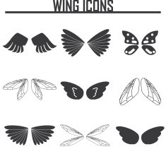 Wings icons vector set N2
