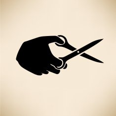 hand with scissors