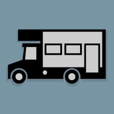 Camper icon or sign