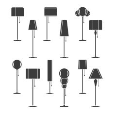 Set of color silhouettes lamps N3