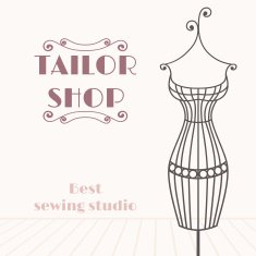 Vintage iron mannequin Tailor shop background N2