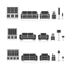 Set of silhouettes furniture N3