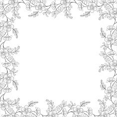 Background frame of flowers contours N3
