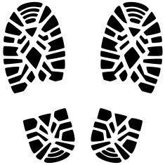 man's foot prints