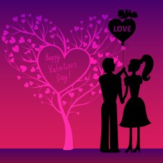 Greating Valentines card with couple N2