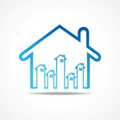 Group of up homes in the home stock vector