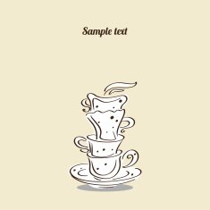 Vintage card with cups N2