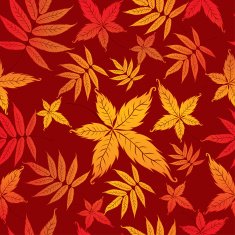 Seamless Background with colorful Autumn Leafs Thanksgiving