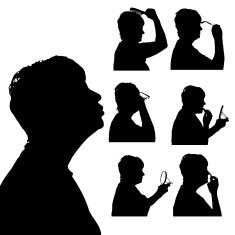 Vector silhouette of woman N501