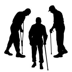 Vector silhouette of old people N211