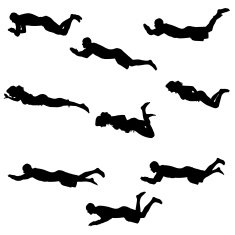 Vector silhouette of a people who swim N9