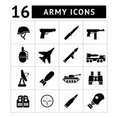 Set icons of army and military