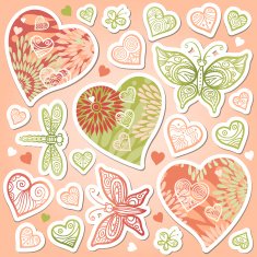 Vector set of pastel colorful elements N2