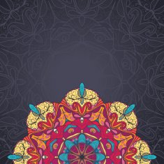 background with lace circle hand drawn ornament N6