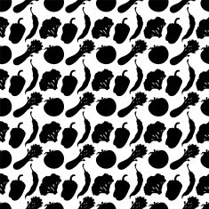Seamless pattern with silhouettes vegetables N15