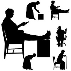 Vector silhouette of a woman N2030