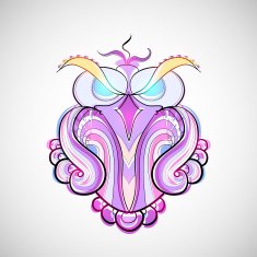 Vector wild predatory owl
