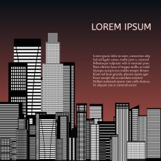 Abstract Skyline City Vector N6