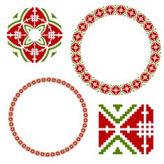 Frame with elements of national Ukrainian embroidery eps10