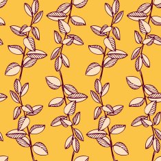 Seamless vector pattern with branches and leaves N3