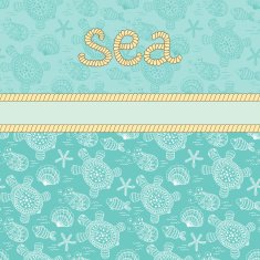 Sea banner with marine life