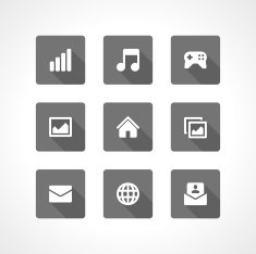Web site vector icons set shadow effect N22