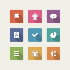 Web site vector icons set shadow effect N23