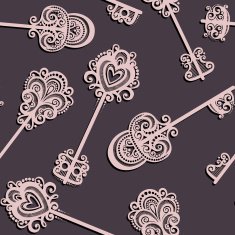 Seamless Ornate Pattern with Keys N3