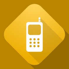Vector icon of Mobile Phone with a long shadow