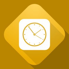 Vector icon of Clock with a long shadow